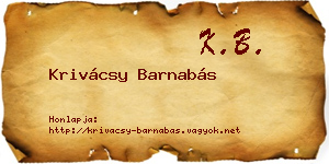 Krivácsy Barnabás névjegykártya